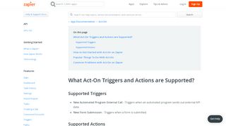 
                            13. Act-On - Integration Help & Support | Zapier