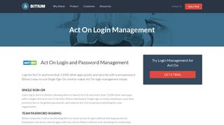 
                            3. Act On Login Management - Team Password Manager - Bitium