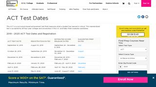 
                            9. ACT Test Dates | The Princeton Review