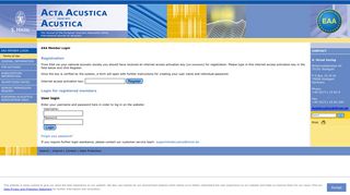 
                            6. Acta Acustica united with Acustica: EAA Member Login