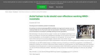 
                            4. Actief beheer is de sleutel voor effectieve werking WKO-installatie ...