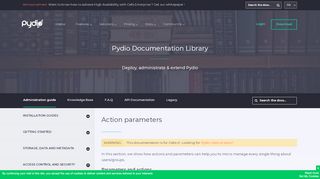 
                            2. Action parameters | Pydio