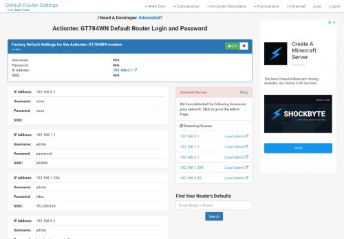 
                            10. Actiontec GT784WN Default Router Login and Password - Clean CSS