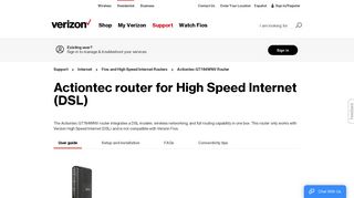 
                            8. Actiontec GT784WNV Router | Verizon Internet Support