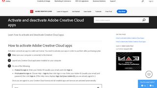 
                            6. Activate and deactivate Adobe Creative Cloud ... - Adobe Help Center