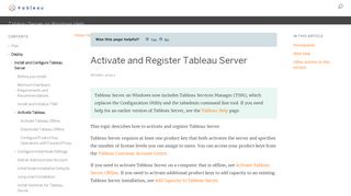 
                            3. Activate and Register Tableau Server - Tableau