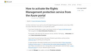 
                            7. Activate Azure RMS with the Azure portal - AIP | Microsoft Docs