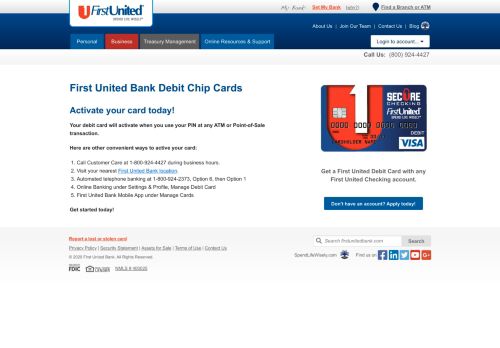 
                            11. Activate card :: First United Bank