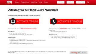 
                            1. Activate | Flight Centre Mastercard