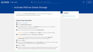 
                            10. Activate HiDrive Online Storage - 1&1 IONOS Help