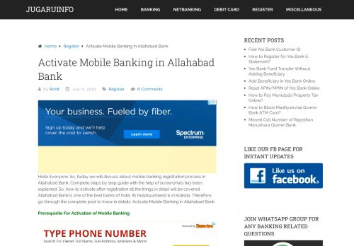 
                            13. Activate Mobile Banking in Allahabad Bank- Registration Process