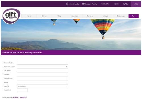 
                            4. Activate my voucher | Gift Experience South Africa
