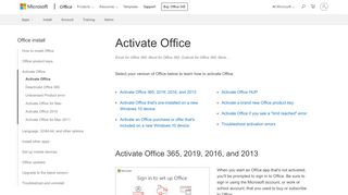 
                            1. Activate Office - Office Support - Office 365