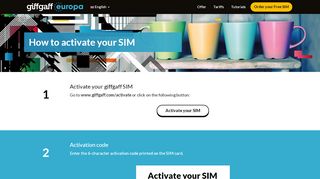 
                            7. Activate SIM | giffgaff europa