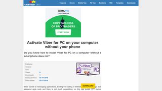 
                            9. Activate Viber for PC on your computer without your phone