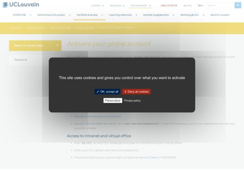 
                            13. Activate your global account | UCLouvain