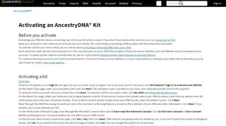 
                            12. Activating a DNA Test - Ancestry Support