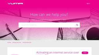 
                            5. Activating an internet service over VUMA Fibre – Vumatel