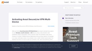 
                            2. Activating Avast SecureLine VPN Multi-Device | Official Avast Support