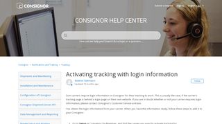 
                            8. Activating tracking with login information – Consignor