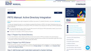 
                            1. Active Directory Integration | PRTG Network Monitor User Manual