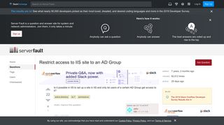 
                            5. active directory - Restrict access to IIS site to an AD Group ...