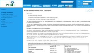 
                            10. Active Members Information: Vision Plan - PEBTF
