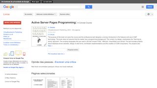 
                            11. Active Server Pages Programming: A Concise Course - Resultado da pesquisa de livros do Google