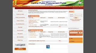 
                            12. Active Tenders - ePublishing System, Government of India