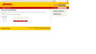 
                            2. Active Tracing - Login - DHL