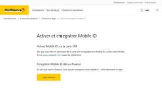 
                            2. Activer et enregistrer Mobile ID | PostFinance