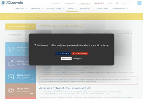 
                            10. Activer son compte global | UCLouvain