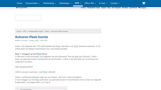 
                            12. Activeren Plesk licentie | Argeweb