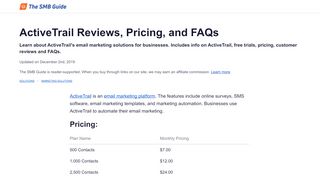 
                            12. ActiveTrail Reviews, Pricing, Key Info, and FAQs - The SMB Guide