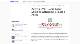 
                            5. Activia GVT - Como Fazer Login no Activia GVT Passo a Passo