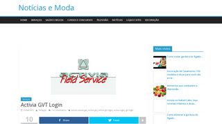 
                            12. Activia GVT Login | Notícias e Moda