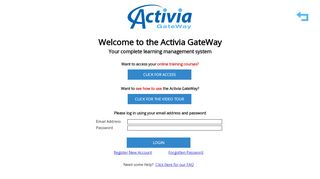 
                            5. Activia Training Login Page | The Activia GateWay