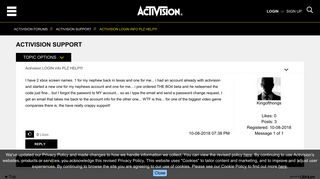 
                            5. Activision LOGIN info PLZ HELP!!! - Activision Community - Call of ...