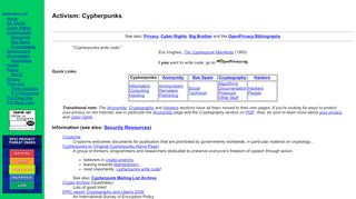 
                            2. Activism: Cypherpunks
