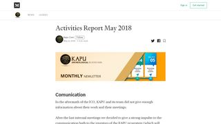 
                            13. Activities Report May 2018 – kapucoin – Medium