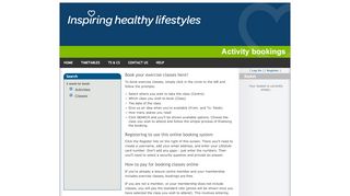 
                            7. Activity booking | Inspiring healthy lifestyles Home