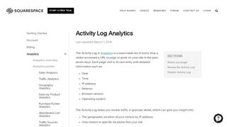 
                            12. Activity Log Analytics – Squarespace Help