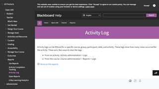 
                            8. Activity Log | Blackboard Help