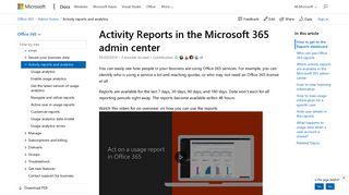 
                            5. Activity Reports in the Office 365 admin center | Microsoft Docs