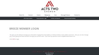
                            13. Acts Two Church | Breeze Member Login