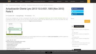 
                            11. Actualización Cliente Lync 2013 15.0.4551.1005 (Nov 2013) Parte II ...