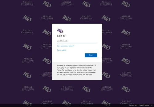 
                            5. ACU Single Sign-On - Abilene Christian University