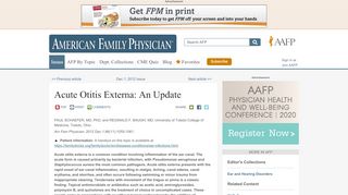 
                            11. Acute Otitis Externa: An Update - American Family Physician