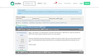 
                            9. Acyba Forums :: Topic: SMTP Error: Could not connect to SMTP host ...