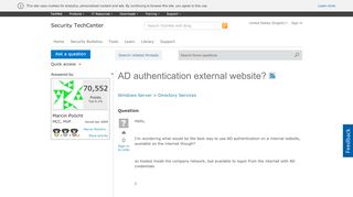 
                            1. AD authentication external website? - Microsoft